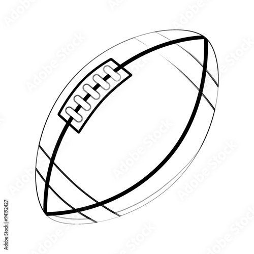 Illustration: Coloring Book Series: Sport Ball: Rugby Ball. Football