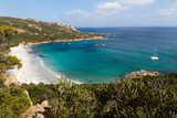 Fototapeta  - View from above of the beach of Roccapine, Corsica