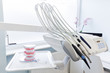 Equipment and dental instruments in dentist's office. Clean teeth