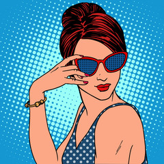 Retro fashion girl in sunglasses