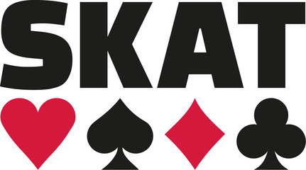 Canvas Print - Skat with playing cards suits