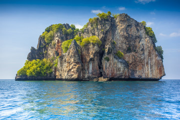 Big beautiful rock in a bay