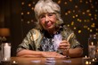 © Photographee.eu - Tarot reader holding magic card