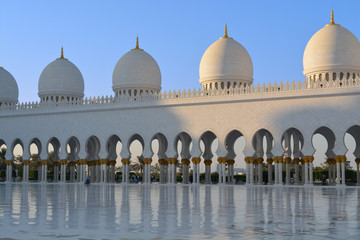 Islamic mosque doomes view in daylight.