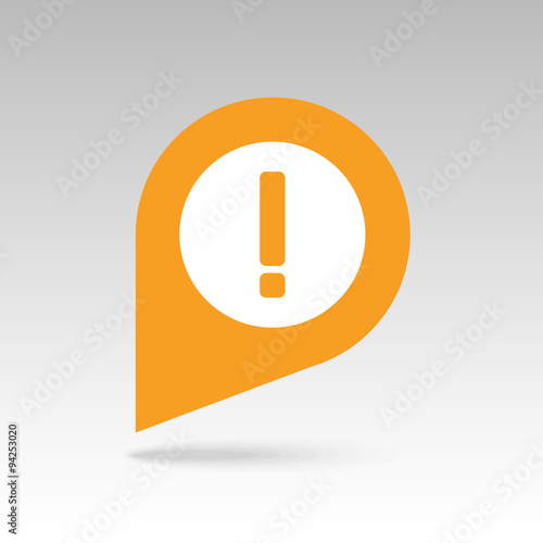Fotografie, Obraz Warning attention, exclamation mark pin map icon