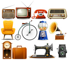 Many Type Of Vintage Objects