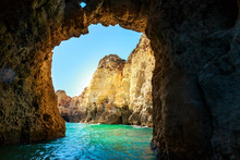 Rocky Grotto In The Sea