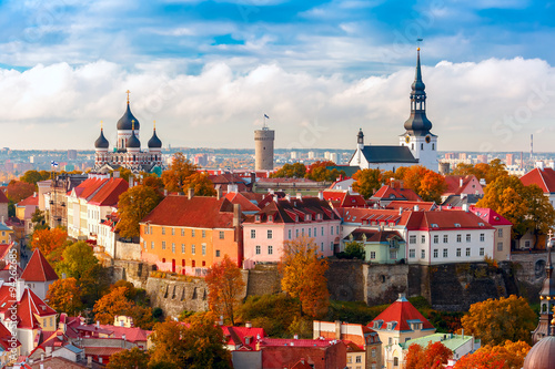 Fotografía Vista aérea del casco antiguo, Tallin, Estonia