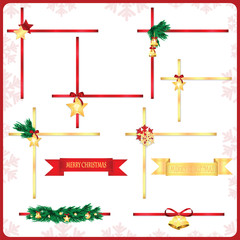 Wall Mural - Set of Christmas decorations isolated on white background