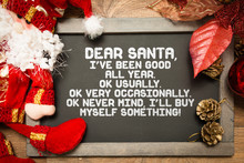 Blackboard With A Christmas Funny Text In A Conceptual Image