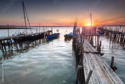 Naklejka na szafę Twilight in an ancient pier