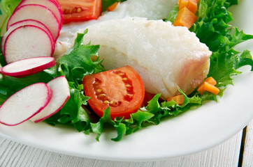 Canvas Print - Seared cod salad