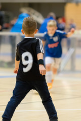 Kids indoor soccer match