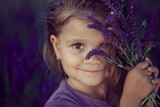 portrait of a beautiful girl in lavande field 