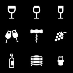 Wall Mural - Vector white wine icon set