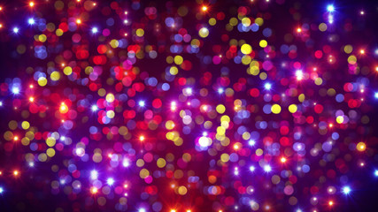 Wall Mural - disco party light flashes and bokeh background