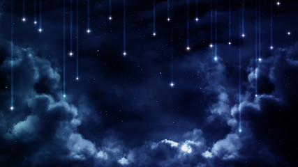 peaceful background, blue night sky. elements furnished by nasa
