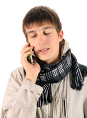 Wall Mural - Young Man with Cellphone