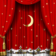 Wall Mural - Christmas and New Year curtain
