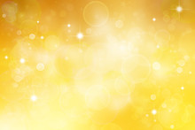 Yellow Gold Circles And Stars Abstract Background
