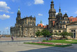 DRESDEN, GERMANY, JUNE 12: Cathedral of the Holy Trinity (left) and Dresden Castle (right) on June 12 2013, Dresden, Germany