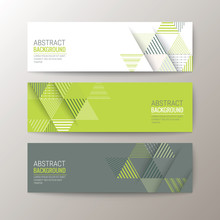 Banners Template With Abstract Triangle Pattern Background
