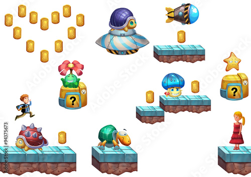 Illustration: Do Adventure for your Girl, and the Gold Coins! Version 2 Wallpaper Mural