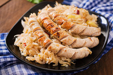 Munich Sausages With Fried Cabbage