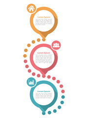 Wall Mural - Three Steps Diagram Template