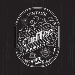 Wall Mural - vintage frame border coffee label design badge elements vector