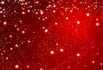 Canvas Print - abstract red christmas background with golden lights. festive