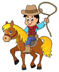 Poster - Cowboy on horse theme image 1