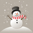Christmas background with snowman. New year illustration.