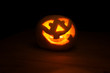 Funny halloween pumpkin in dark