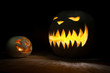 light Fred Jack Halloween pumpkin, Two halloween pimpkins light Fred Jack