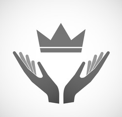 Sticker - Two hands offering a crown