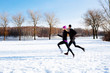 Runners at winter