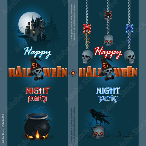 Abstract Design Web Banner Header Set Of Banners With Haunted