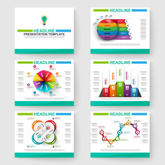 Fototapete - Set of multipurpose infographic for powerpoint