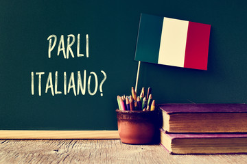 Wall Mural - question parli italiano? do you speak Italian?