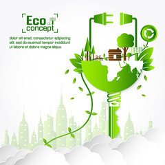 Ecology concept. save world vector illustration