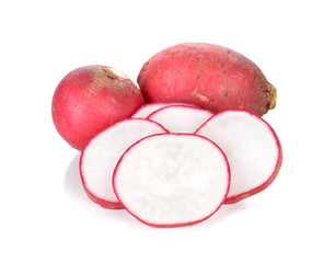 Canvas Print - Fresh red radish isolated on white