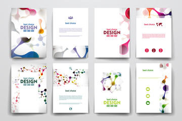 Poster - Set of brochure, poster design templates in DNA molecule style