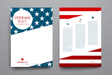 Canvas Print - Set of brochure, poster design templates in veterans day style