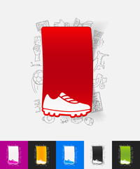 Canvas Print - sneakers paper sticker with hand drawn elements