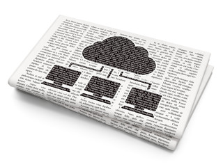 Wall Mural - Cloud networking concept: Cloud Network on Newspaper background