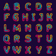 © kaer_fstock - Neon line or fingerprint alphabet letters set.