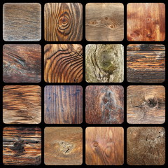 Wall Mural - collection of knotted wood textures