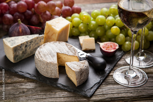 Wine and cheese Canvas Print