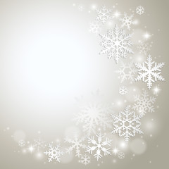 Wall Mural - Abstract winter background with snowflakes